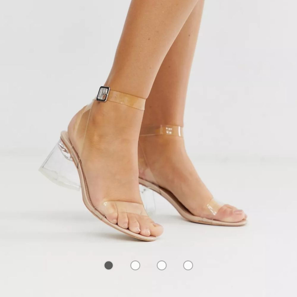 Public Desire Afternoon mid clear heeled sandals